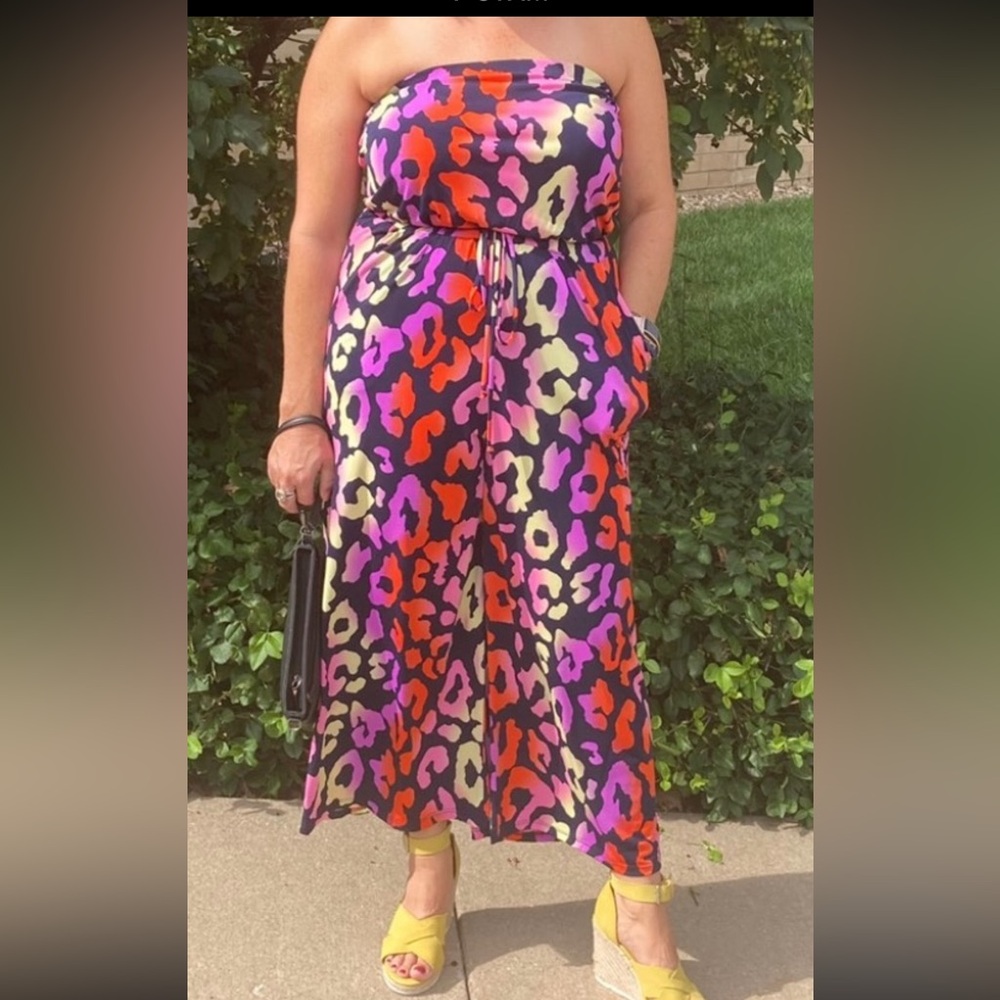 My Story Multicolor Strapless Jumpsuit